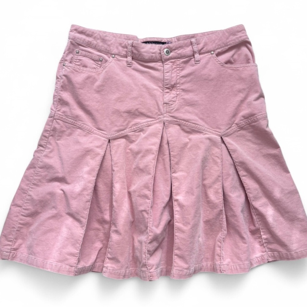 Vintage Y2K Bubblegum Pink Corduroy Coquette Ruffle Skirt Size Juniors 13/14
